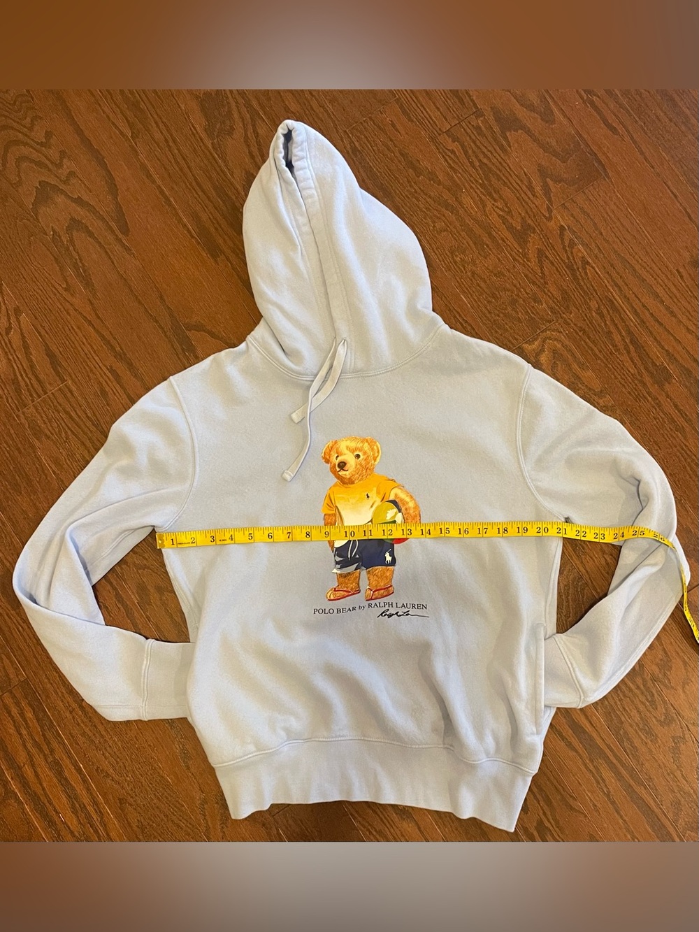 Polo Ralph Lauren Light Blue Polo Bear Beach Hoodie Sweatshirt - Picture 2 of 8
